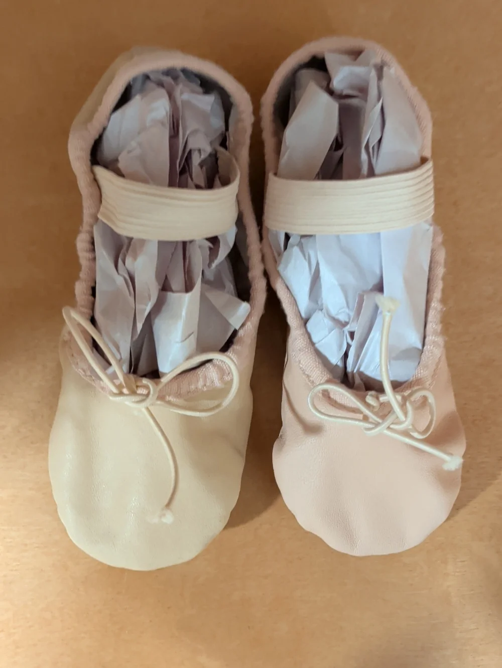 Bloch Kids Two-Tone Ballet Slippers in Cream and Light Pink